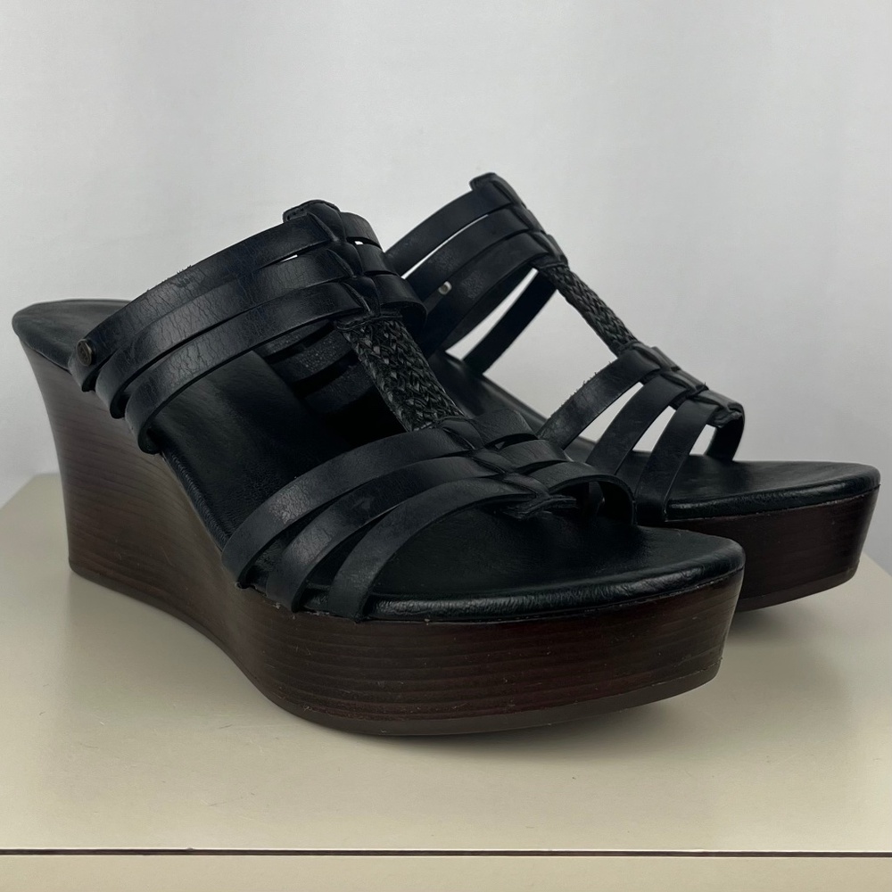 UGG | Mattie's Black Stacked Wedges | Size 8